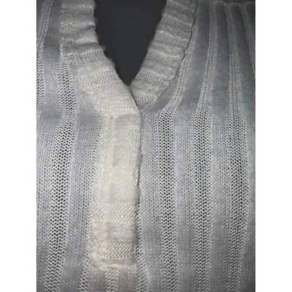 bp Sweater Top XS Ladies NWT Split V Neck Ribbed Lightweight Ivory Off White NWT - Picture 3 of 4